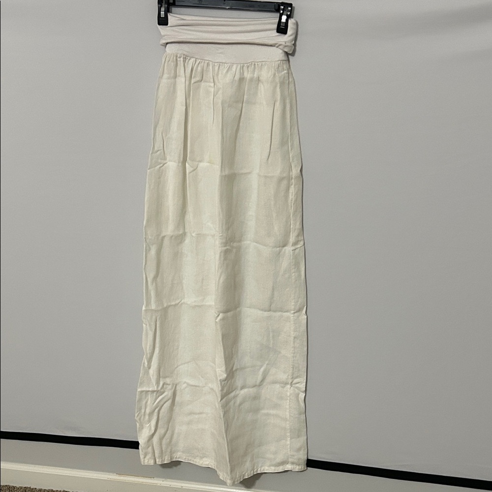 Jolie Cream Linen Maxi Skirt